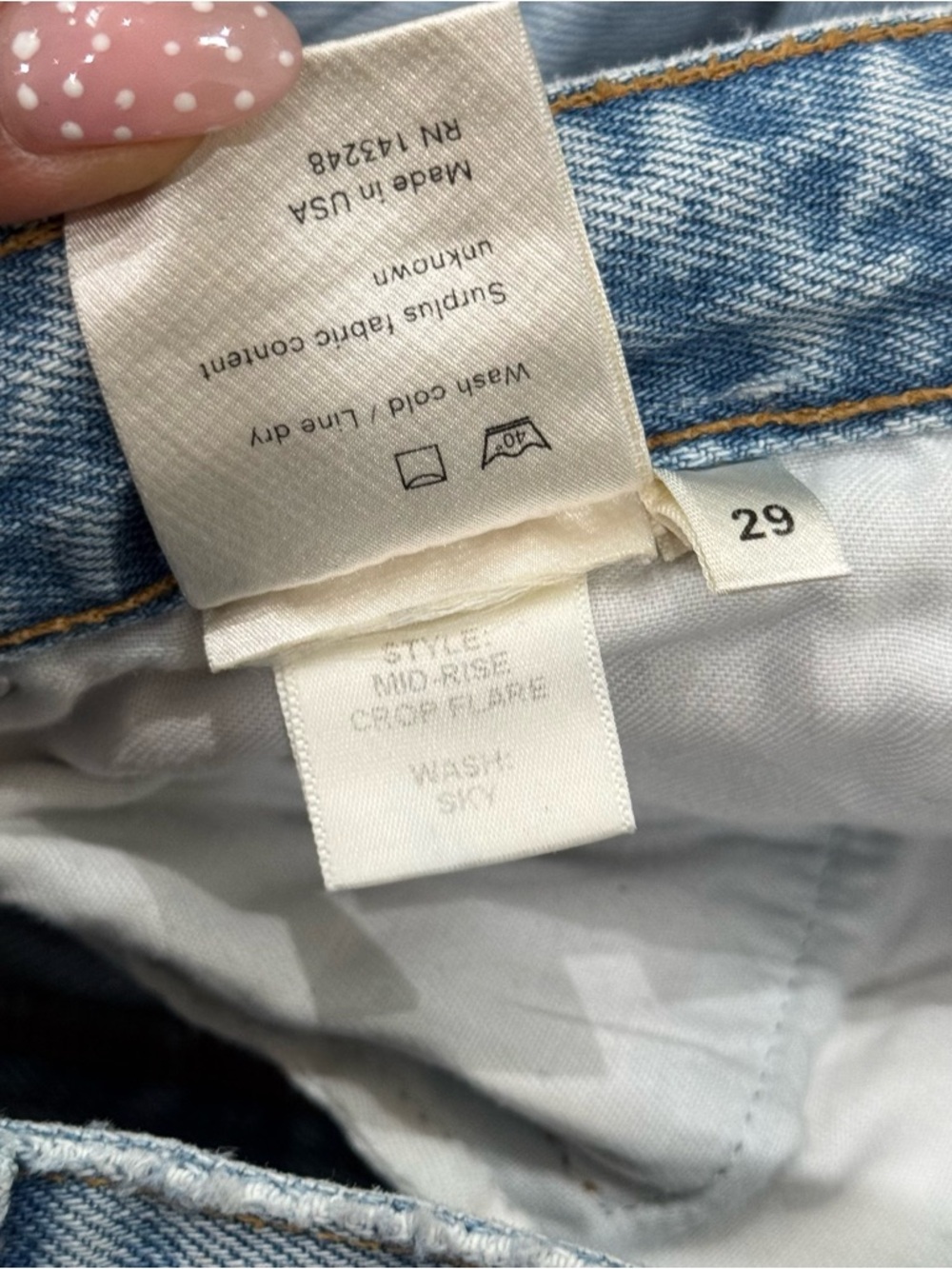 Reformation Mid Crop Flared Jeans Light Wash Size 29 70s - Picture 8 of 9